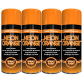 4X Paint Factory Neon Orange Spray Paint 400ml Spray Paint